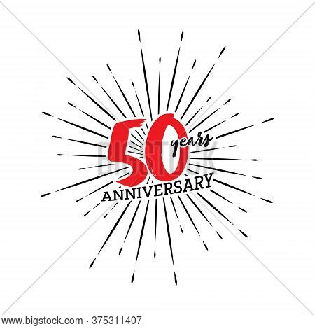 Congratulations On The 50 Years Anniversary. Editable Vector Illustration. Number 50 On The Backgrou