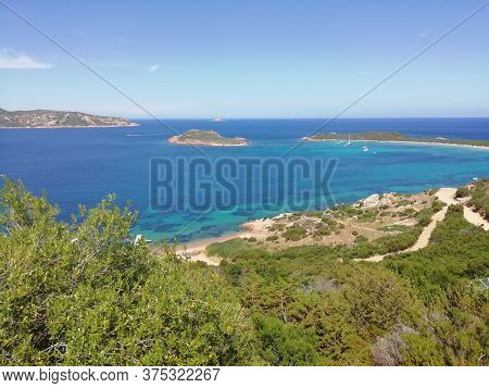 Italy Sardinia Ladscape Capo Coda Cavallo Bay Summer 2020
