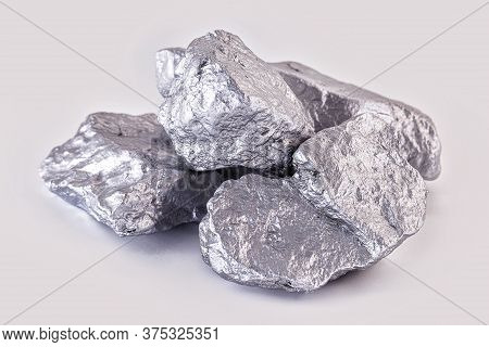 Chrome Elemental Specimen Sample Isolated On White Background, Mining And Gemstone Concept.