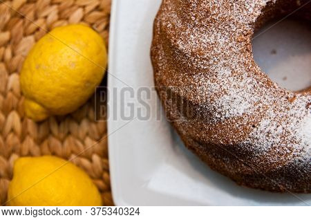 Polish Lemon Sand Cake Known As Babka Cake