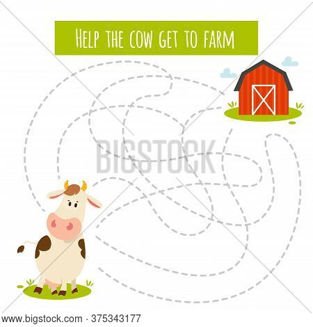 Conundrum. Farm Animal Educational Maze Game. Labyrinth