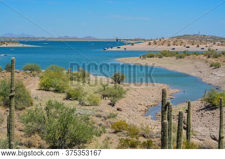 View Of Lake Pleasant In Lake Pleasant Regional Park, Sonoran Desert, Arizona Usa