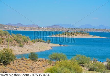 View Of Lake Pleasant In Lake Pleasant Regional Park, Sonoran Desert, Arizona Usa