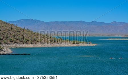View Of Lake Pleasant In Lake Pleasant Regional Park, Sonoran Desert, Arizona Usa