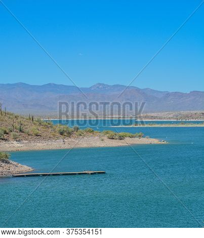 View Of Lake Pleasant In Lake Pleasant Regional Park, Sonoran Desert, Arizona Usa