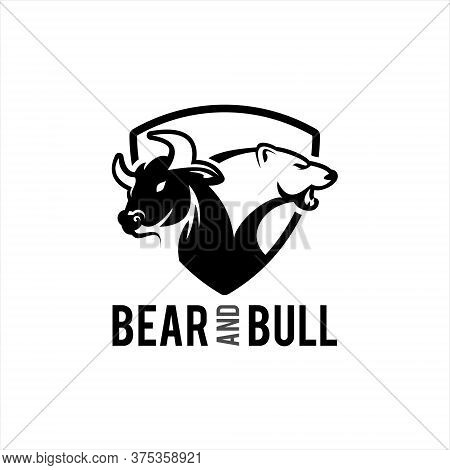 Bear And Bull Trading Logo Template, Animal Vector And Business Finance Modern Design Template Inspi