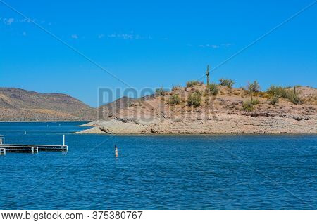 View Of Lake Pleasant In Lake Pleasant Regional Park, Sonoran Desert, Arizona Usa