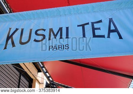 Bordeaux , Aquitaine / France - 07 06 2020 : Kusmi Tea Paris Logo And Text Sign On Shop Street Found