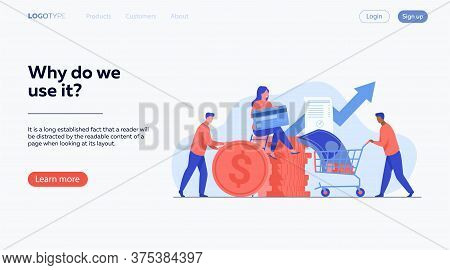 People Investing Their Money In Venture Fund Vector Illustration. Business People Financing High Pot