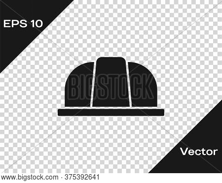 Black Worker Safety Helmet Icon Isolated On Transparent Background. Insurance Concept. Security, Saf