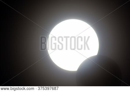 A Rare Astronomical Phenomenon. Ring Solar Eclipse On June 6, 2020. Photo Taken In Ukraine. On The T