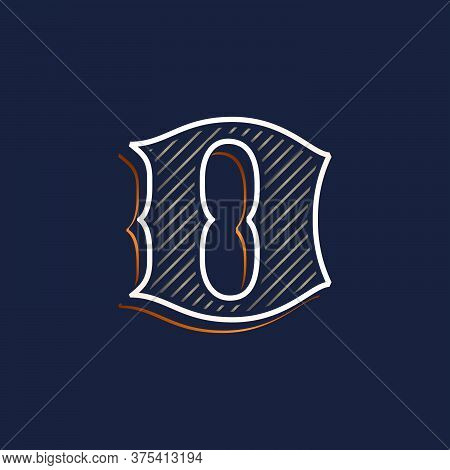 Vintage D Letter Logo With Line Decoration. Classic Serif Lettering. Vector Font Perfect To Use In A