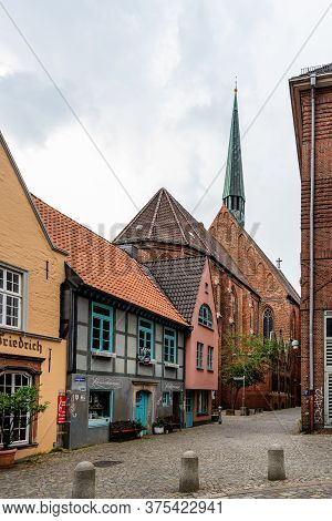 Bremen, Germany - August 5, 2019: Picturesque Houses In Historic Schnoorviertel, A Neighbourhood In 