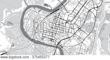 Urban Vector City Map Of Ufa, Russia