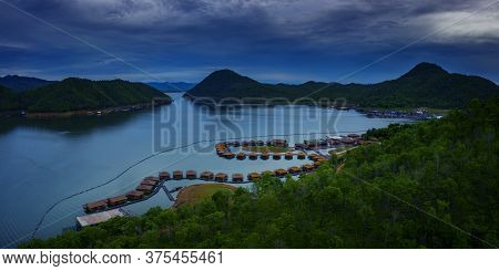 High Angle View Of Srinakarin Dam Inn Kanchanaburi Western Of Thailand