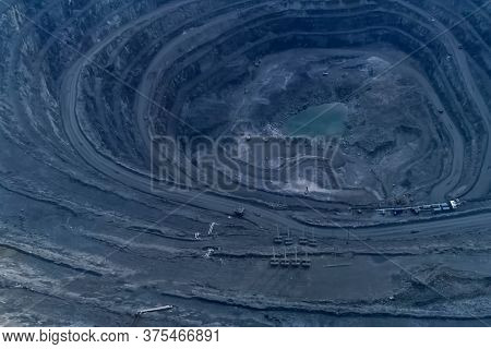 A Big Quarry For Gold Mining. The Technique Is In The Car.