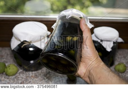 Nocino Jars Italian Liqueur Made With Unripe Walnuts