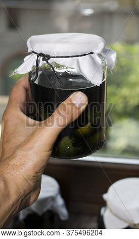Nocino Jars Italian Liqueur Made With Unripe Walnuts