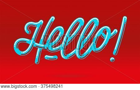 Hello Card. Typographic Banner Design. Vector Illustration.