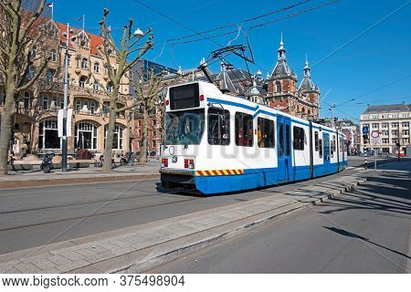 City scenic from Amsterdam at the Leidseplein in the Netherlands