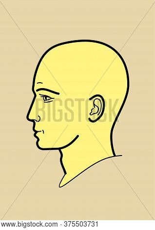 Human Head, Human Emotions - Vector Illustration In A Linear Design Style. Profile, Face Of A Man. S