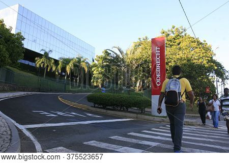 Salvador, Bahia / Brazl - January 20 2017: View Of The Odebrech Company Headquarters In The City Of 