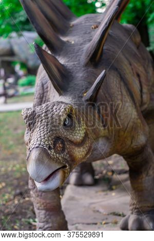 Taganrog;russia-july 08; 2020: Late Jurassic Period /156-145 Million Years Ago. In The Dinopark.