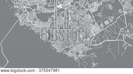 Urban Vector City Map Of Manaus, Brazil