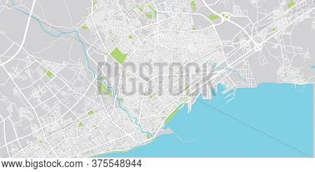 Urban Vector City Map Of Mersin, Turkey