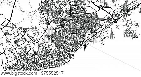 Urban Vector City Map Of Mersin, Turkey