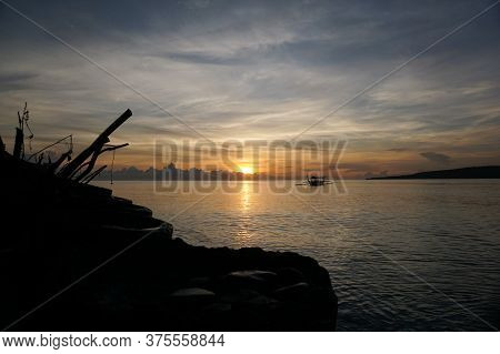 Beautiful Morning At Watudodol Beach East Java Indonesia
