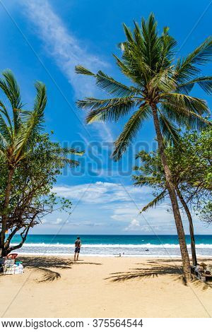 KUTA BALI - INDONESIA, FEBRUARY 7 : Entrance of the famous beach of Kuta in Bali Indonesia February 7th, 2020