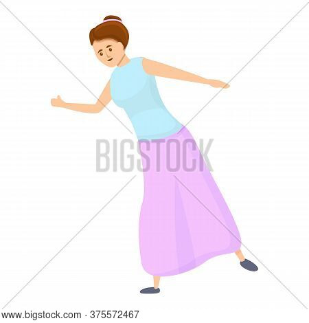 Girl Autostop Icon. Cartoon Of Girl Autostop Vector Icon For Web Design Isolated On White Background