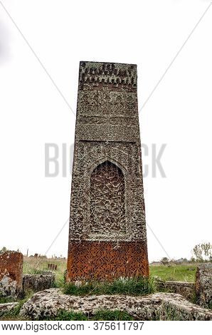 Bitlis, Turkey - 21 May 2011: Ahlat Seljukian Cemetery. Seljuk Period Tombstones.
