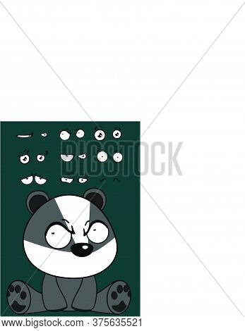 Cute Sitting Baby Furbelow Cartoon Expressions Set Collection In Vector Format