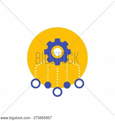 Resources Allocation Icon On White, Vector, Eps 10 File, Easy To Edit