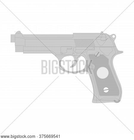 Gun Vector Illustration, Isolation On A White Background.