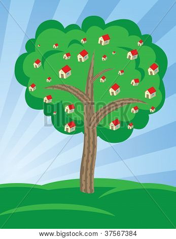 Houses Growing On Tree