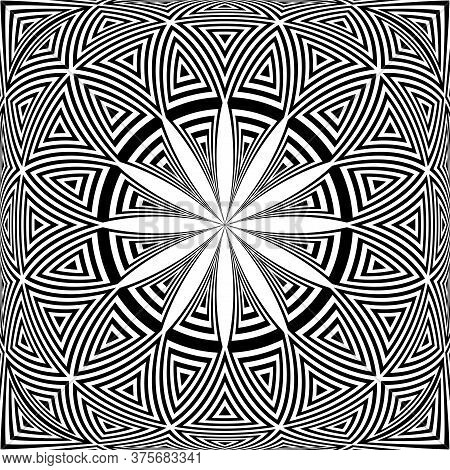 Abstract Decorative 3d Circle Pattern In Square Shape. Vector Art.