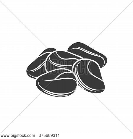 Cola Nut Glyph Icon For Template Label, Packing And Emblem Farmer Market Design. Retro Sketch Style.