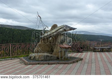 Russia, The City Of Krasnoyarsk, An Observation Deck Tsar Fish. 09/26/2017. Monument To The Fish Bel
