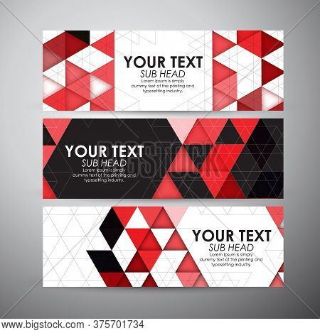 Abstract Triangle And Geometric Strip Pattern Background. Vector Banners Set Background. Vector Illu