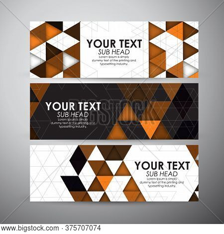 Abstract Triangle And Geometric Strip Pattern Background. Vector Banners Set Background. Vector Illu