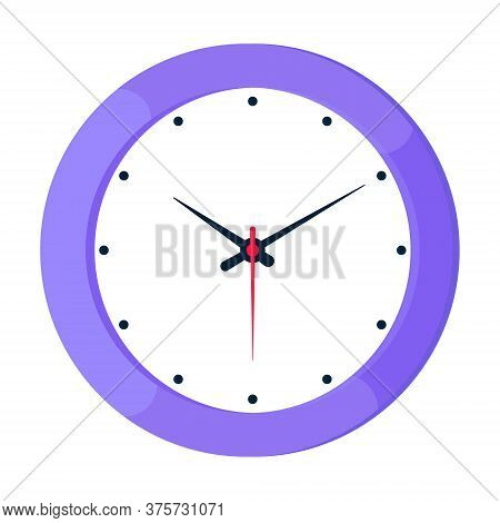 Analog Clock Face Flat Style Design Vector Illustration Icon Sign Isolated On White Background. Anal