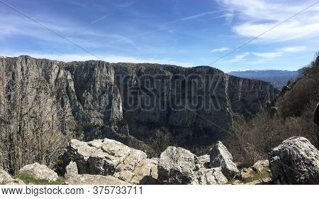 Vikos Canyon Mountains And Valley Zagori, Ioannina, Greece