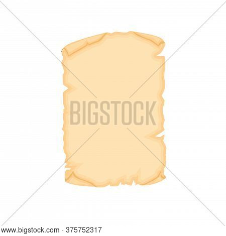 Parchment Old Papper Sheet Vector Illustration Isolated On White Background.