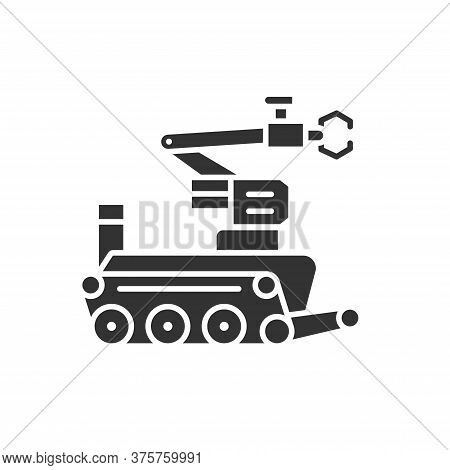 Military Robot Black Glyph Icon. Bomb-disposal Robot Or Explosive Ordnance Disposal Eod. Innovation 
