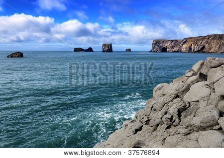 Dyrholeay Klippen und Felsen Meerblick, Island
