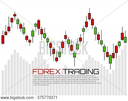 Stock Market With Japanese Candles. Forex Trading Graphic Design Concept. Abstract Finance Backgroun
