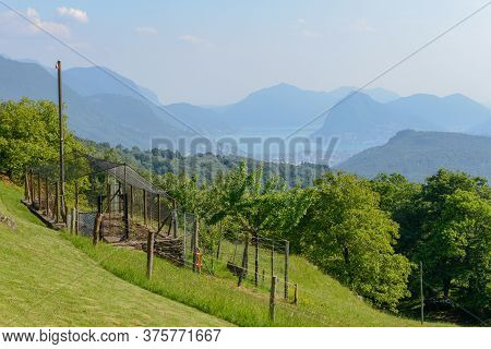 Rural Landscape Of Capriasca Valley Over Lugano On Switzerland
